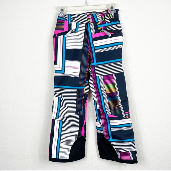Spyder geometric bright colors ski pants size 12 - Picture 1 of 11
